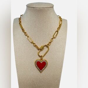 Gold Plated Heart Pendant Necklace